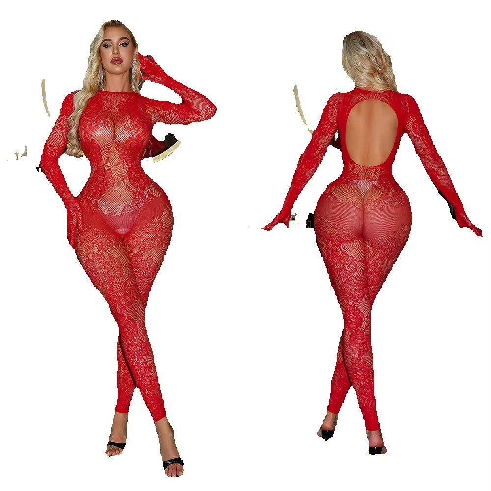 Women Sexy Lace Lingerie Backl - Bodystocking Fishnet recension och pris